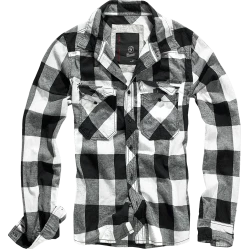 Мъжка карирана риза в бял цвят Brandit Check Shirt white/black 