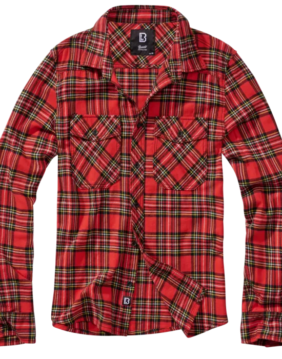 Мъжка карирана риза в червен цвят Brandit Check tartan, Блузи и Ризи - Hoodstyle.bg