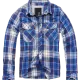 Мъжка карирана риза в син цвят Brandit Check Shirt navy, Блузи и Ризи - Hoodstyle.bg