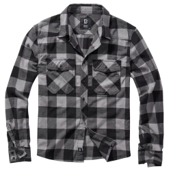Мъжка карирана риза в черен цвят Brandit Check Shirt black/charcoal 