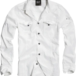 Мъжка риза в бял цвят Brandit Slim Fit white
