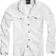 Мъжка риза в бял цвят Brandit Slim Fit white, Блузи и Ризи - Hoodstyle.bg