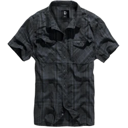 Мъжка риза с къс ръкав в черно Brandit Roadstar black/blue