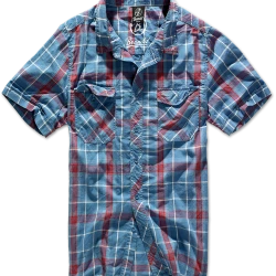 Мъжка риза с къс ръкав Brandit Roadstar red/blue