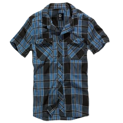 Мъжка риза с къс ръкав цвят индиго Brandit Roadstar indigo checked