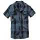 Мъжка риза с къс ръкав цвят индиго Brandit Roadstar indigo checked, Блузи и Ризи - Hoodstyle.bg