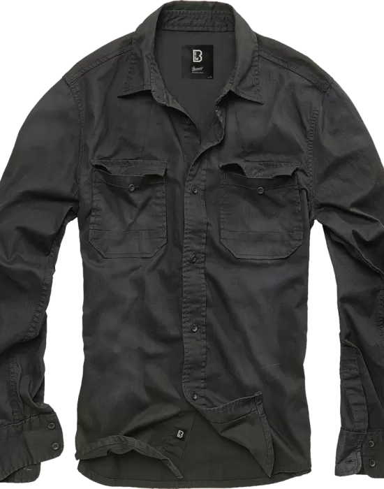Мъжка дънкова риза в черен цвят Brandit Hardee Denim, Блузи и Ризи - Hoodstyle.bg