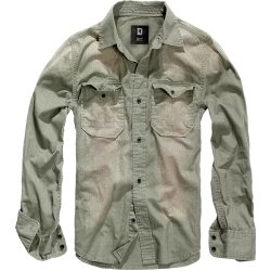 Мъжка риза дънкова в маслиненосив цвят Hardee Denim