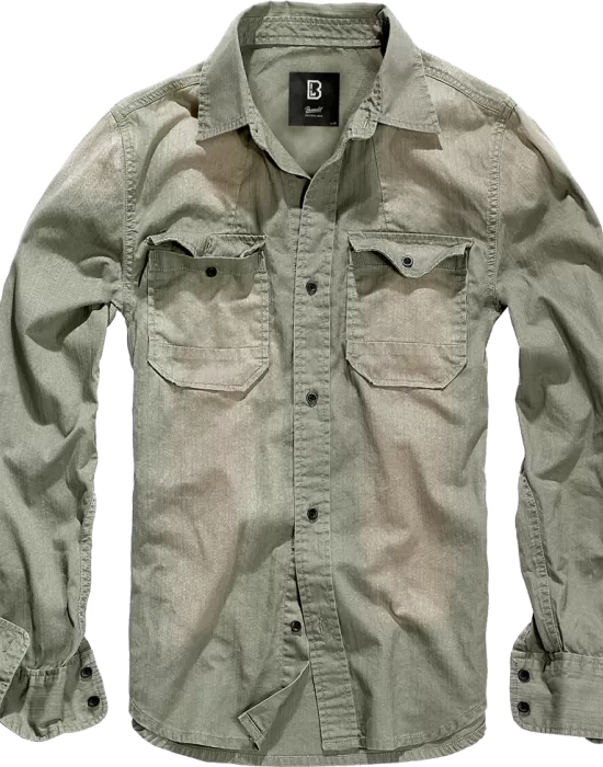 Мъжка риза дънкова в маслиненосив цвят Hardee Denim, Блузи и Ризи - Hoodstyle.bg