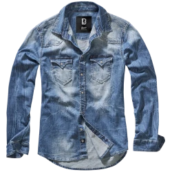 Мъжка дънкова риза в син цвят Brandit blue washed  
