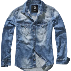 Мъжка дънкова риза в син цвят Brandit blue washed  