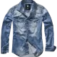 Мъжка дънкова риза в син цвят Brandit blue washed, Блузи и Ризи - Hoodstyle.bg