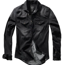 Мъжка дънкова риза в черен цвят Brandit Denim black 