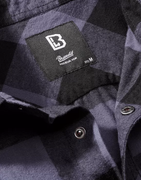 Мъжка риза без ръкави в сиво каре Brandit Sleeveless black/grey, Блузи и Ризи - Hoodstyle.bg