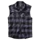 Мъжка риза без ръкави в сиво каре Brandit Sleeveless black/grey, Блузи и Ризи - Hoodstyle.bg