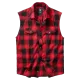 Мъжка риза без ръкави в червено каре Brandit Sleeveless red/black, Блузи и Ризи - Hoodstyle.bg