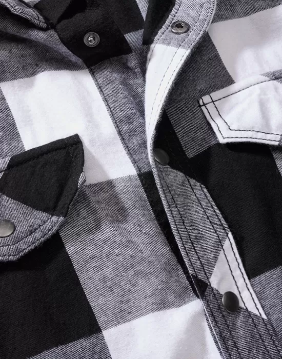 Мъжка риза без ръкави в бяло каре Brandit Sleeveless white/black, Блузи и Ризи - Hoodstyle.bg