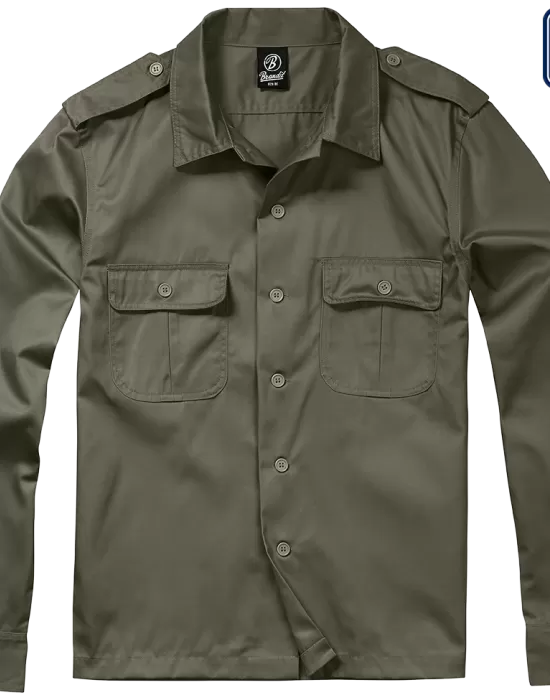 Мъжка риза в цвят маслина Brandit US Shirt, Блузи и Ризи - Hoodstyle.bg
