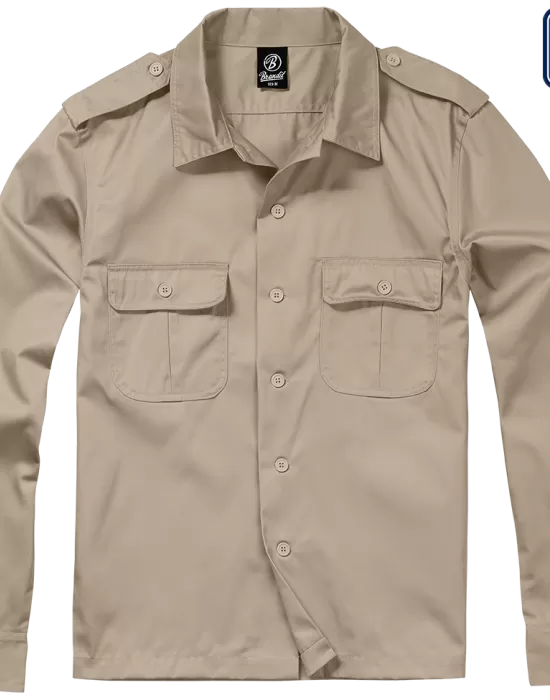 Мъжка риза в бежов цвят Brandit US Shirt, Блузи и Ризи - Hoodstyle.bg