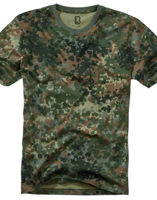 Мъжка изчистена тениска в камуфлажен цвят Brandit flecktarn, Блузи и Ризи - Hoodstyle.bg