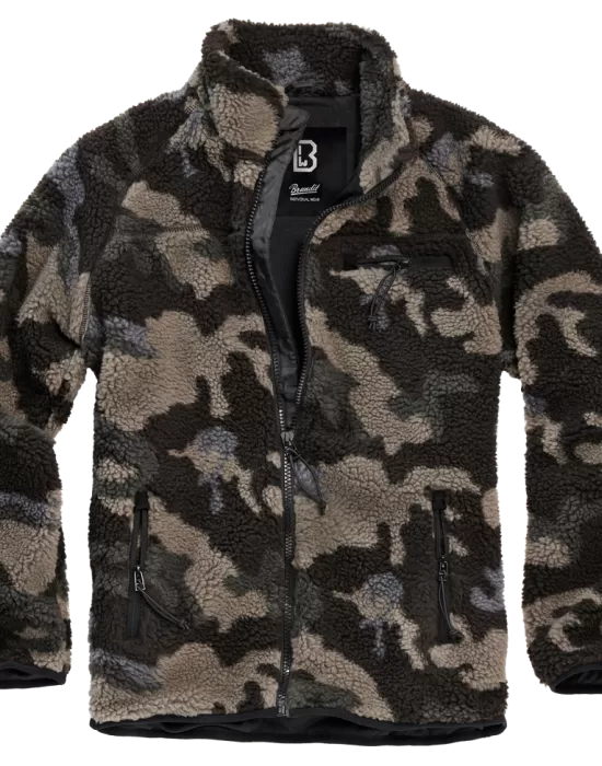 Мъжко яке от плюшен полар в тъмен камуфлаж Brandit, Зимни якета - Hoodstyle.bg