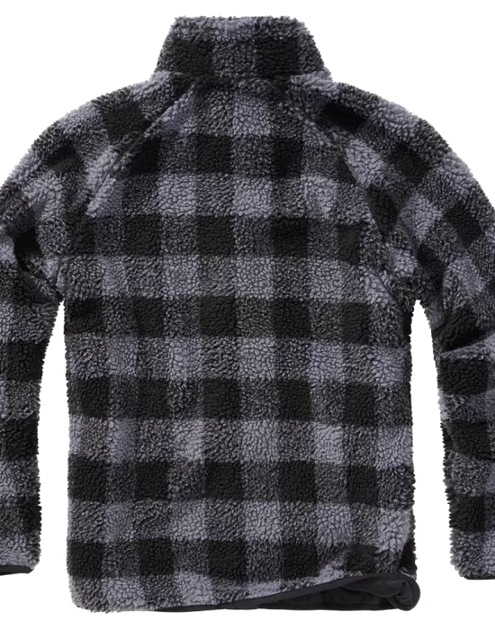 Мъжко яке от плюшен полар в черно и сиво Brandit, Зимни якета - Hoodstyle.bg