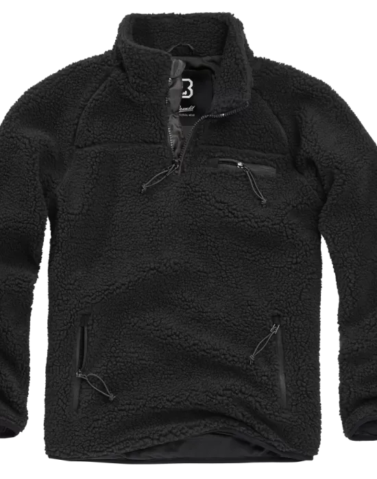 Мъжко яке от плюшен полар в черно Brandit Teddyfleece Troyer, Зимни якета - Hoodstyle.bg
