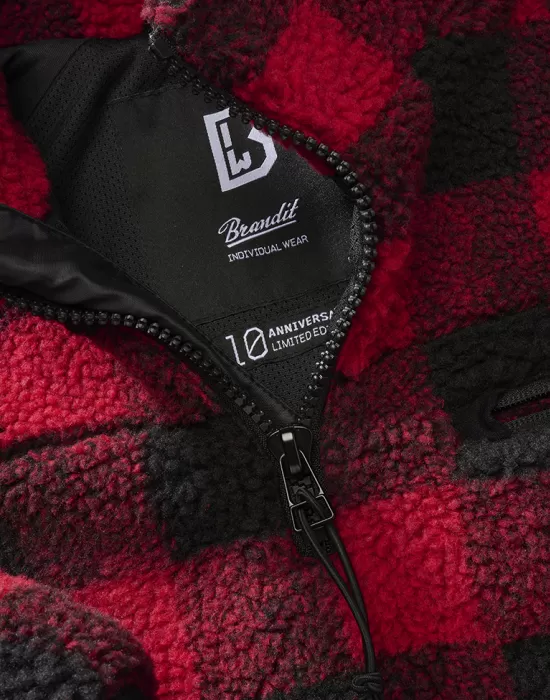 Мъжко яке от плюшен полар карирано Brandit Teddyfleece Troyer, Зимни якета - Hoodstyle.bg