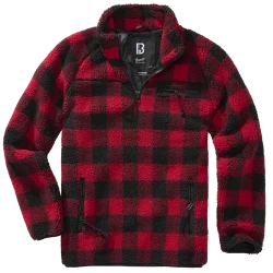 Мъжко яке от плюшен полар карирано Brandit Teddyfleece Troyer