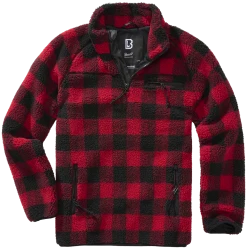 Мъжко яке от плюшен полар карирано Brandit Teddyfleece Troyer