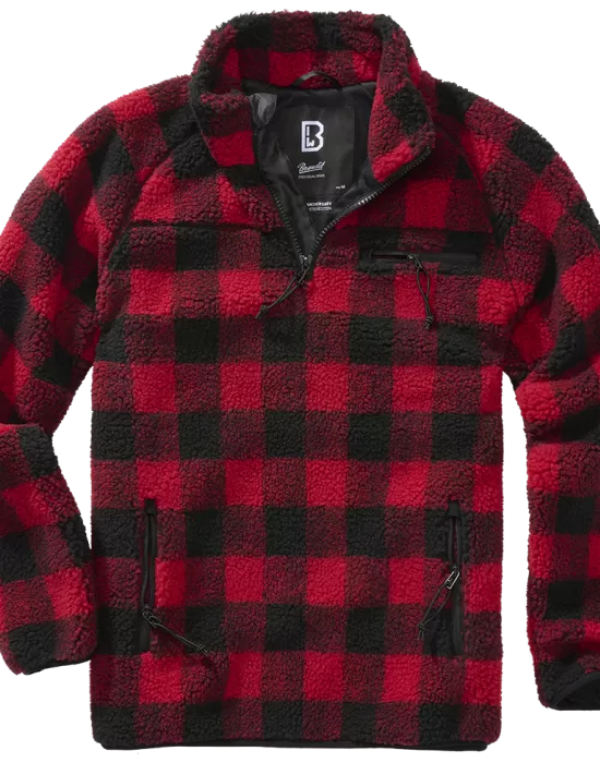 Мъжко яке от плюшен полар карирано Brandit Teddyfleece Troyer, Зимни якета - Hoodstyle.bg