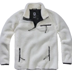 Мъжко яке от плюшен полар в бяло Brandit Teddyfleece Troyer