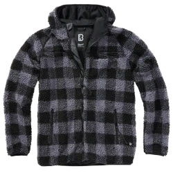 Мъжко карирано яке в сиво Brandit Teddyfleece Worker