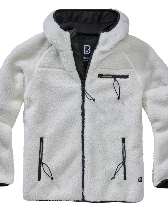 Мъжко пухкаво яке в бял цвят Brandit Teddyfleece Worker, Якета - Hoodstyle.bg