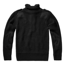 Плетен пуловер с висока яка в черен цвят Brandit Alpin Pullover