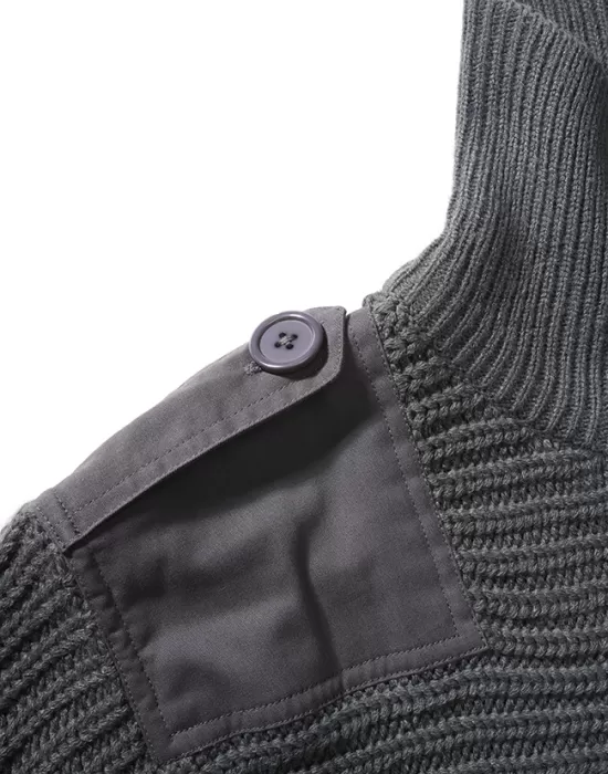Плетен пуловер с висока яка в сив цвят Brandit Alpin Pullover, Блузи и Ризи - Hoodstyle.bg