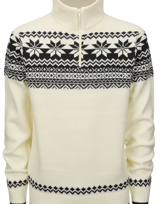 Мъжки плетен пуловер в бяло Brandit Norwegian Troyer, Блузи и Ризи - Hoodstyle.bg