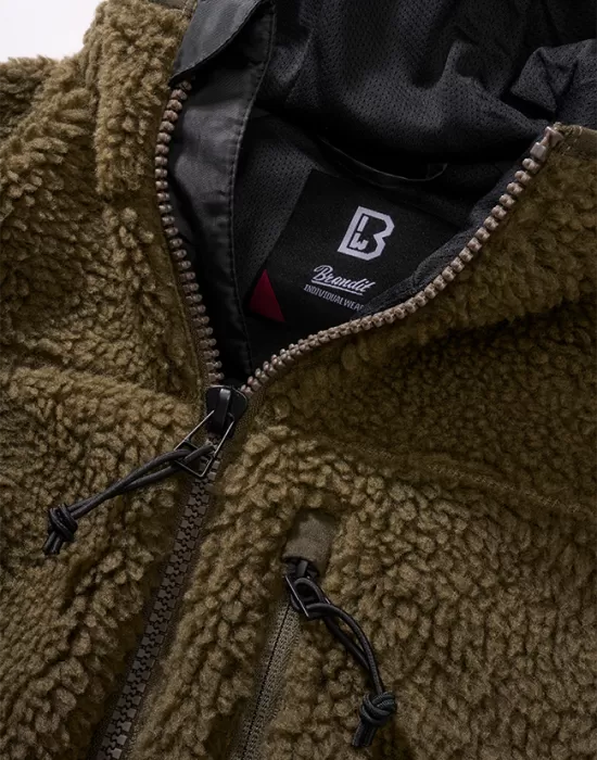 Дамско масленозелено пухкаво яке Brandit Teddyfleecejacket, Якета - Hoodstyle.bg
