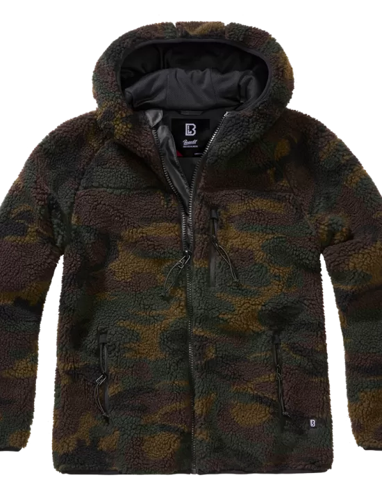 Дамско камуфлажно пухкаво яке Brandit Teddyfleecejacket woodland, Якета - Hoodstyle.bg