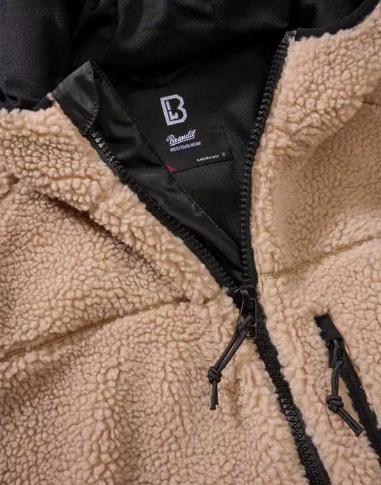 Дамско пухкаво яке в цвят камел Brandit Teddyfleecejacket, Якета - Hoodstyle.bg