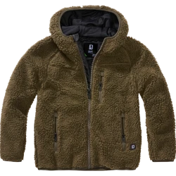 Детско пухкаво масленозелено яке Brandit Teddyfleece jacket