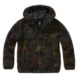 Детско пухкаво камуфлажно яке Brandit Teddyfleece jacket woodland