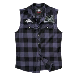 Мъжка риза без ръкави в сиво каре Brandit Ozzy Sleeveless