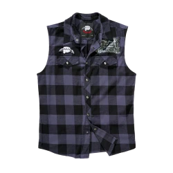 Мъжка риза без ръкави в сиво каре Brandit Ozzy Sleeveless