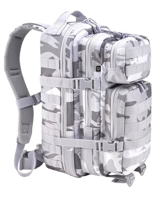 Туристическа раница в светъл камуфлаж 25 л. Brandit US Cooper blizzard camo, Раници - Hoodstyle.bg