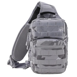 Функционална чанта в сив камуфлаж Brandit US Cooper Sling Pack Medium blizzard camo